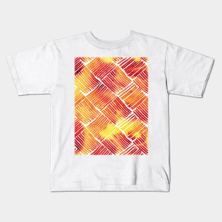 Orange watercolor streaks Kids T-Shirt